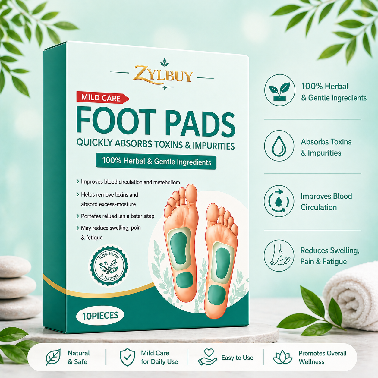 Zylbuy Detox Foot Patches(Buy 1 Get 1 Free)