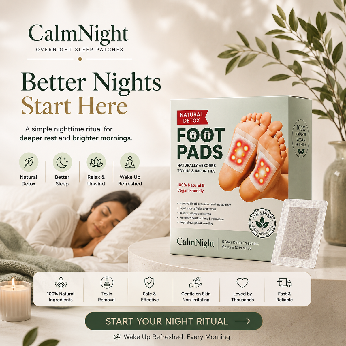 CalmNight™ Overnight Sleep Patches | Better Nights Start Here