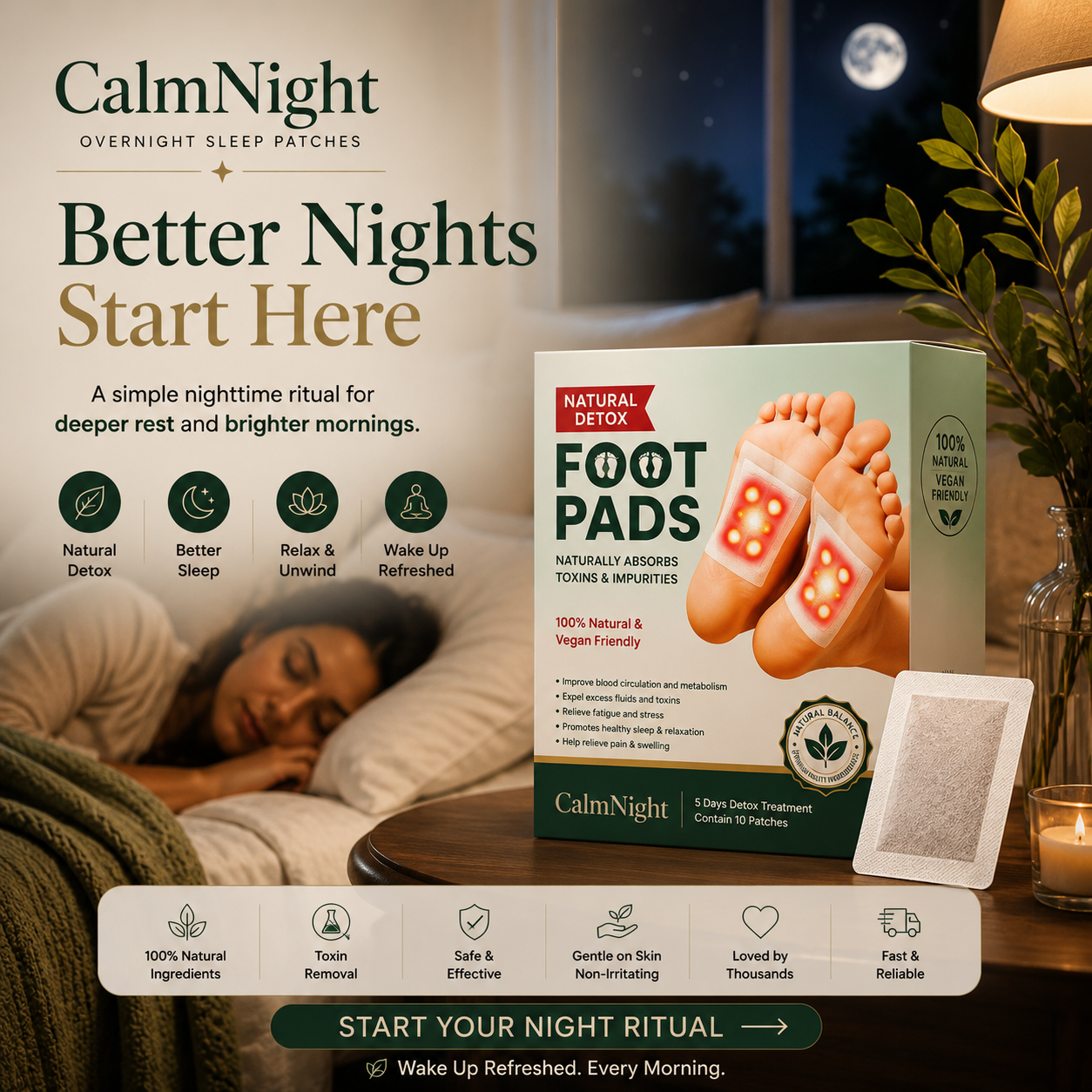 CalmNight™ Overnight Sleep Patches | Better Nights Start Here