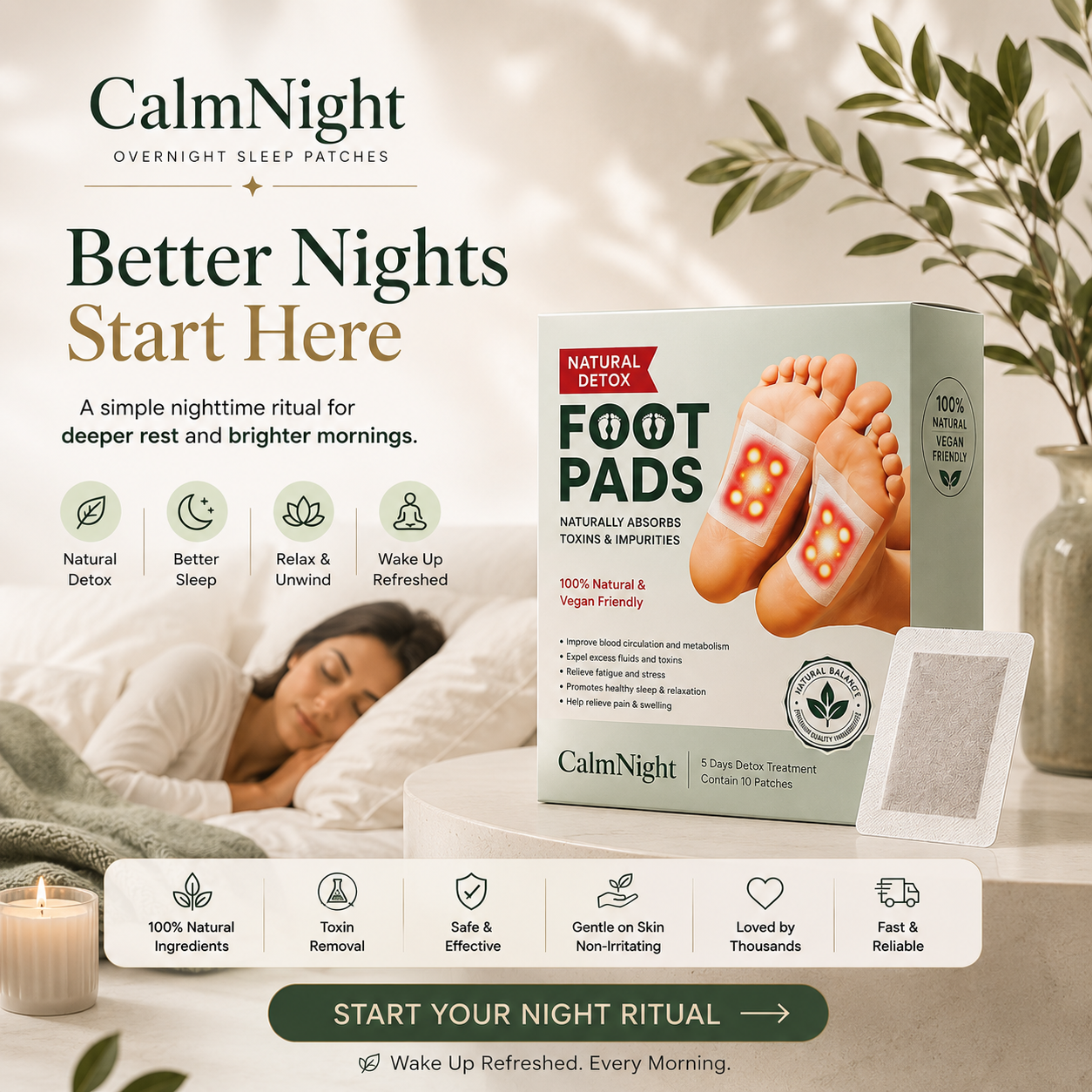 CalmNight™ Overnight Sleep Patches | Better Nights Start Here